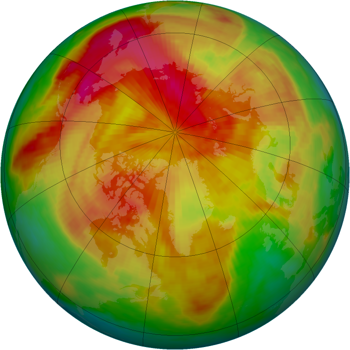 Arctic ozone map for 15 April 1985